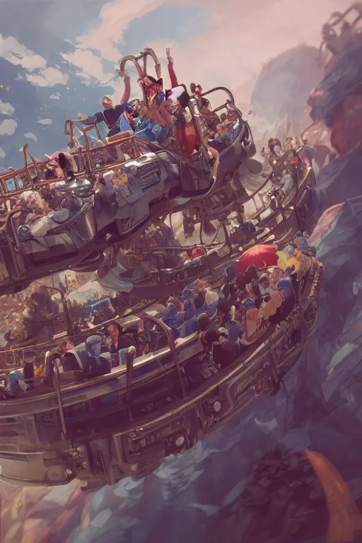 Image similar to joe biden on a roller coaster, full face, anime, fantastic details, pixiv, hyperdetailed unreal engine, stanley artgerm lau, wlop, rossdraws, james jean marc, simonetti ruan jia and mandy jurgens and artgerm and sakimichan, illustration, digital art, concept art, manga cover