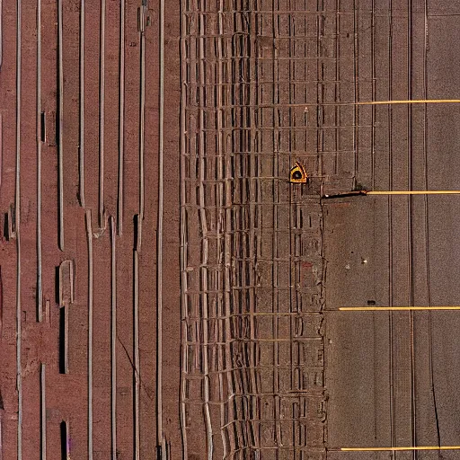 Image similar to Southern us street, heat ripples, brown colors, light haze, 500mm f 8