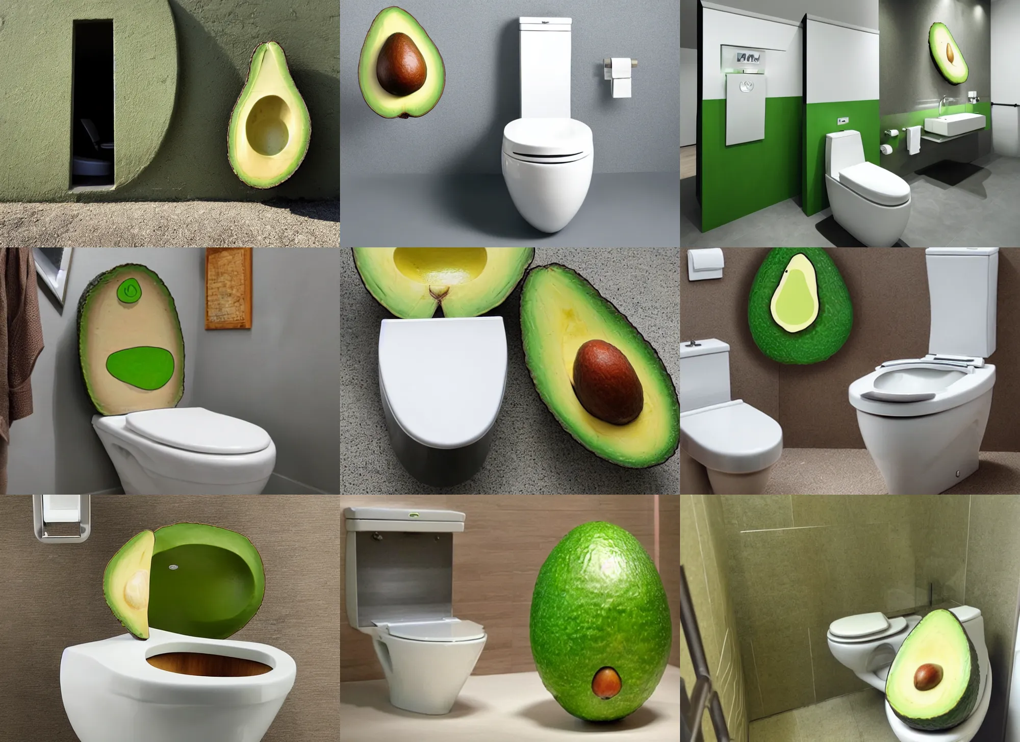 Prompt: avocado-shaped toilet