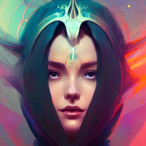 Image similar to a portrait of a beautiful morgan le fay, art by pete mohrbacher and guweiz and ilya kuvshinov, digital art, highly detailed, intricate, sci - fi, sharp focus, trending on artstation hq, deviantart, unreal engine 5, 4 k uhd image