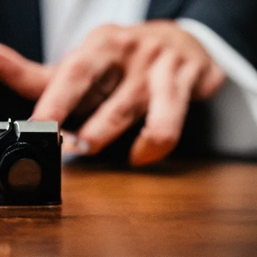 Image similar to photograph of man flipping a coin, wife in the background, DSLR photography