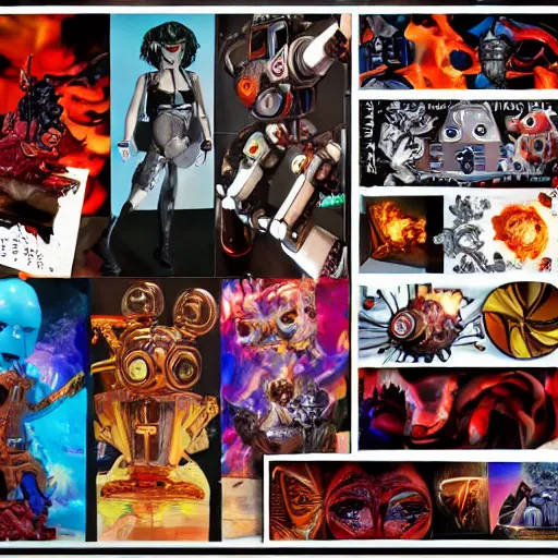 Prompt: Automaton, fire spirit, K-VRC, Love Death and robots, Pathfinder, Robot, Overload, art by Graey Erb, full shot, pop art