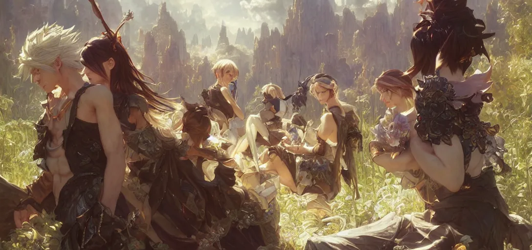 Image similar to final fantasy 14 by Stanley Artgerm Lau, greg rutkowski, thomas kindkade, alphonse mucha, loish, norman Rockwel