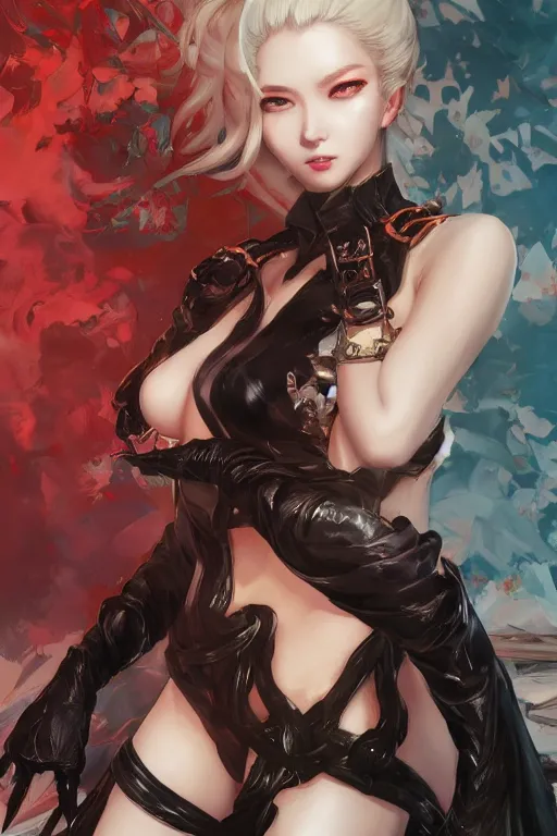 Prompt: madona in a blade and soul spinoff artbook rendered by the artist Hyung tae Kim, Jiyun Chae, , Lê Long, Joe Madureira, trending on Artstation by Hyung tae Kim, artbook, Stanley Artgerm Lau, WLOP, Rossdraws , James Gurney, Bennett Durfee, Max Berthelot