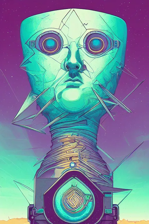 Prompt: portrait of jewel orbfolk cyclops 📐 in the style of Rob Lefield and Dan Mumford , trending on artstation, digital art,surrealism ,macro,blueprint ,vaporwave ,