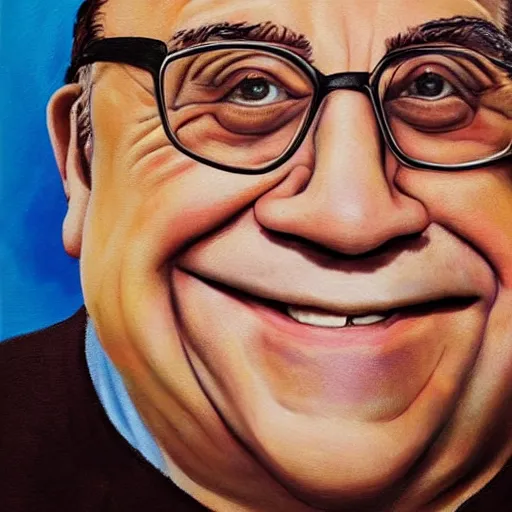 Image similar to A portrait of Danny Devito painted by Danny Devito