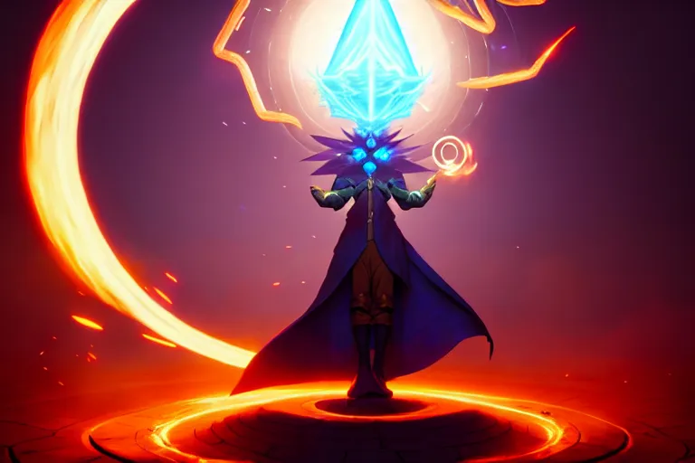 Prompt: the dark magician summons a portal, peter mohrbacher style, ray tracing, octane render, cinematic, digital art, realistic, high quality, 8 k