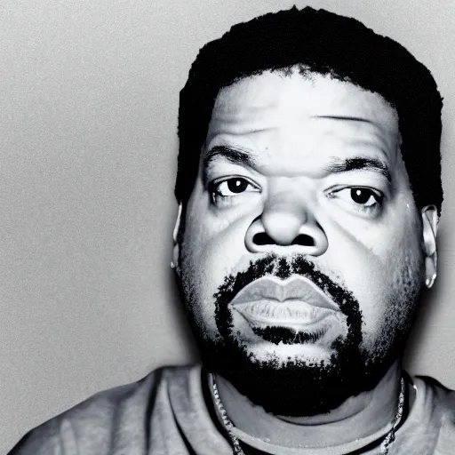 Image similar to face of rapper ice cube in an ice cube