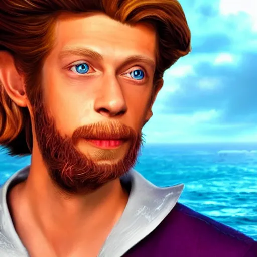 Image similar to stunning award winning hyperrealistic hdr 8 k highly detailed portrait photo of guybrush threepwood from monkey island as a real human