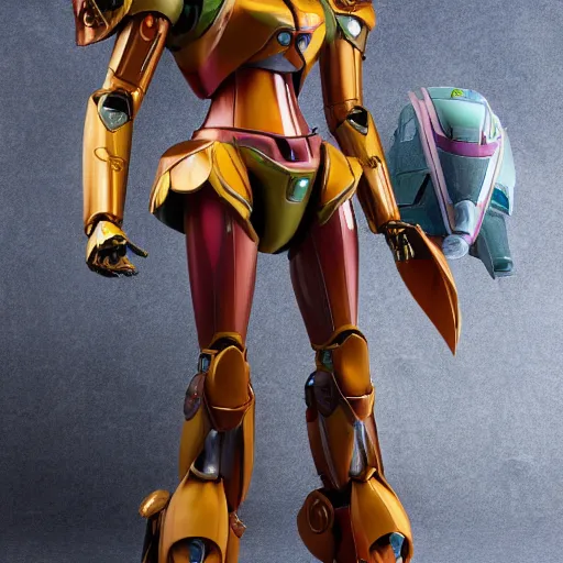 Image similar to futuristic nymphaea themed mecha waterlily upper body, petals forming helmet, highly detailed, nymphaea, 8 k hd resolution, barbatos gundam with floral inlay, bandai box art, star wars, makoto kobayashi, frank gehry, raymond swanland