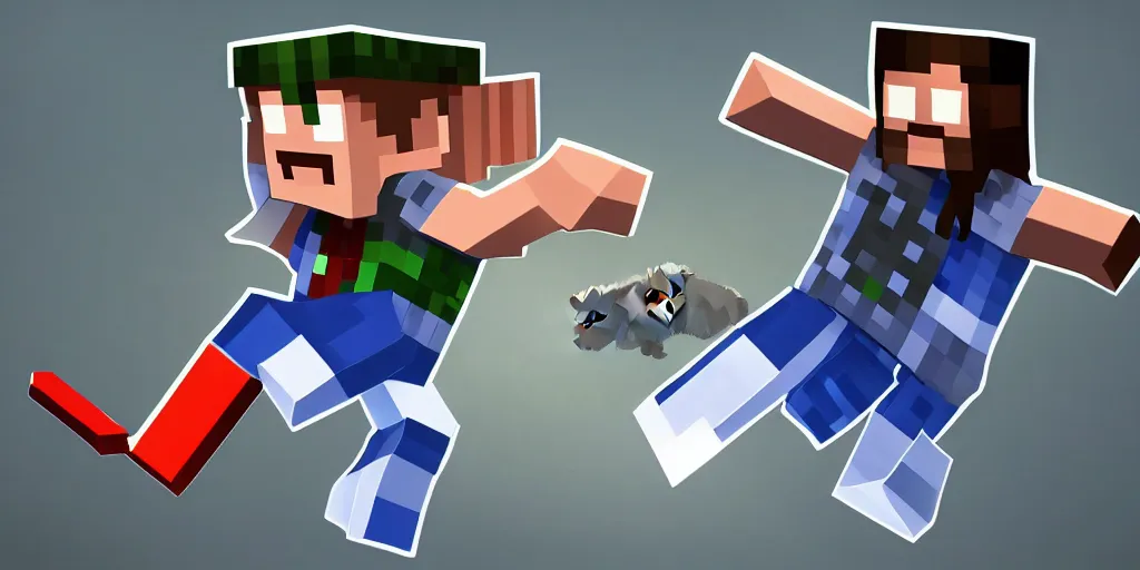 minecraft anime steve and herobrine