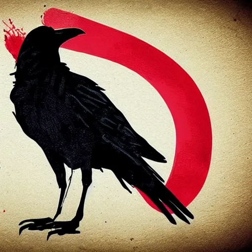 Image similar to illustration of a raven with red lines inspired by infamous second son bad karma, perfect