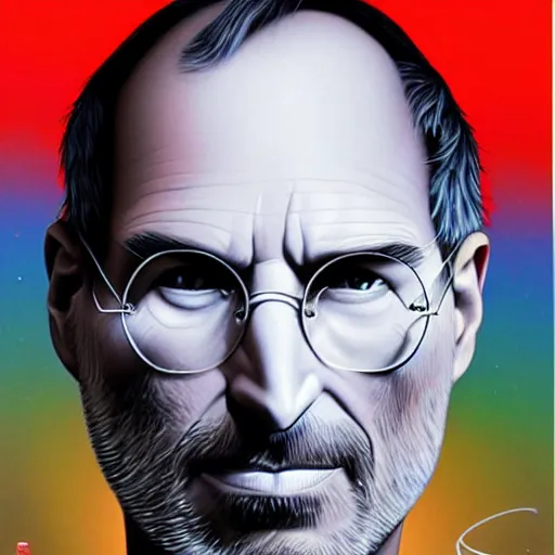 Image similar to Steve jobs portrait, Pixar style, by Tristan Eaton Stanley Artgerm and Tom Bagshaw.