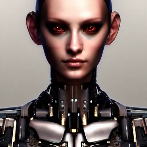Prompt: Mechanical Cyberpunk Female Android, Upper-torso, intricate, elegant, super highly detailed, professional digital painting, artstation, concept art, smooth, sharp focus, no blur, no dof, extreme illustration, Unreal Engine 5, Photorealism, HD quality, 8k resolution, cinema 4d, 3D, beautiful, cinematic, art by artgerm and greg rutkowski and alphonse mucha and loish and WLOP