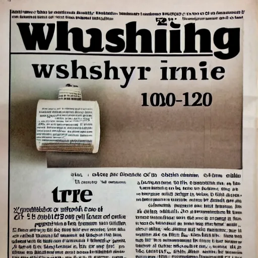 Washing Post newspaper article from the year 2100 Stable Diffusion