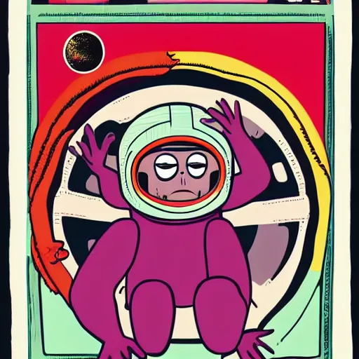 Image similar to monkey in space by daniel clowes