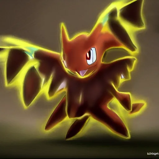 Prompt: A pokemon that looks like The flying Trypoxylus dichotomus,Trending on art station. Unreal engine.