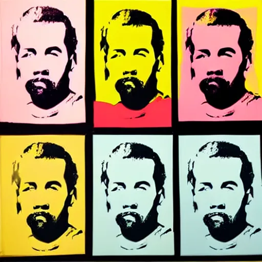 Prompt: yeezus, by andy warhol