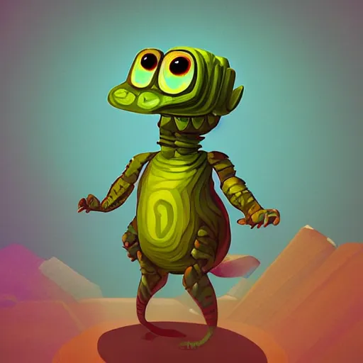 Prompt: weird bugs monsters, blockhead art style, trending on deviantart, tryptamine, toon shader, cartoon style, octane, monster