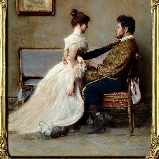 Prompt: what could have been by alfred stevens