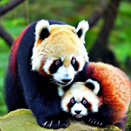 Image similar to kong fu panda with a red panda instead
