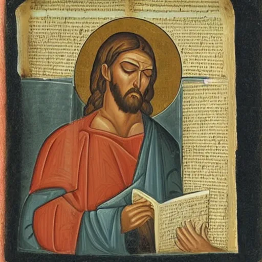 Image similar to Jesus reading the Bible Detailed Face