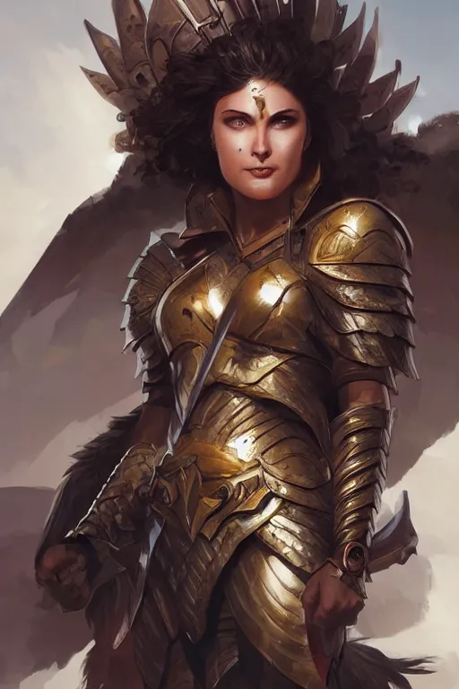 Image similar to amazon valkyrie athena, d & d, fantasy, portrait, highly detailed, headshot, digital painting, trending on artstation, concept art, sharp focus, illustration, art by artgerm and greg rutkowski and magali villeneuve