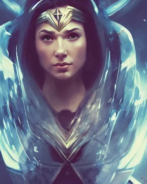 Prompt: Full shot of a wonder woman squid monster astronaut defined facial features, intricate abstract. cyberpunk, symmetrical facial features. By Ruan Jia and Artgerm and Range Murata and WLOP and Ross Tran and William-Adolphe Bouguereau and Beeple. Key Art. Fantasy Illustration. award winning, Artstation, intricate details, realistic, Hyperdetailed, 8k resolution.