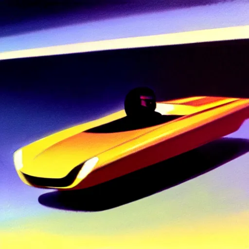 Image similar to concept art of a tiny being driven, painted by syd mead, high quality