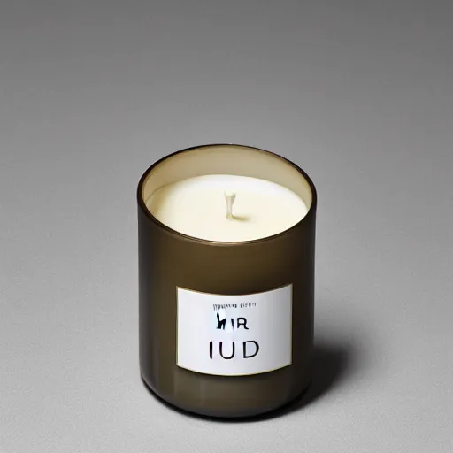 Image similar to nuhr home oud candle in the style of high quality marketing material from Apple or Google