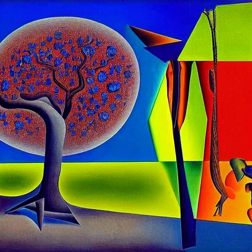 Prompt: A beautiful tree, surrealist, cubism, famous artwork by Salvador Dalí