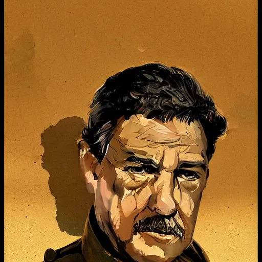 Image similar to portrait of leader of a spanish communist revolution ruben c sanchez, colourised, face portrait, epic, tragic, military art, fantasy, dieselpunk, hd shot, digital portrait, beautiful, artstation, comic style, by artgerm, guy denning, jakub rozalski, magali villeneuve and charlie bowater