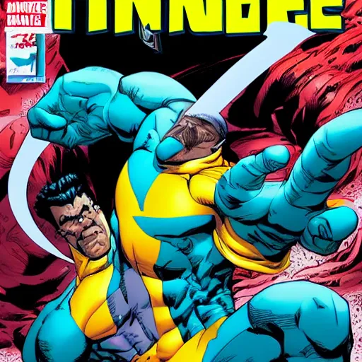 Image similar to A photo of Invincible #75 by Ryan Ottley, highly detailed, CGI, hyper-realistic, 8K