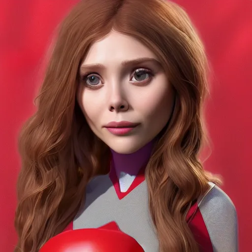 Prompt: [ pixar illustration ]!!!!! of elizabeth olsen [ cast as the scarlet witch ], in the style of monsters inc, trending on zbrush, award winning, unreal engine 5, sharp, intricate, detailed, artstation 3 d, zbrush 3 d render, unreal engine 3 d render, portrait!!, 4 k quality