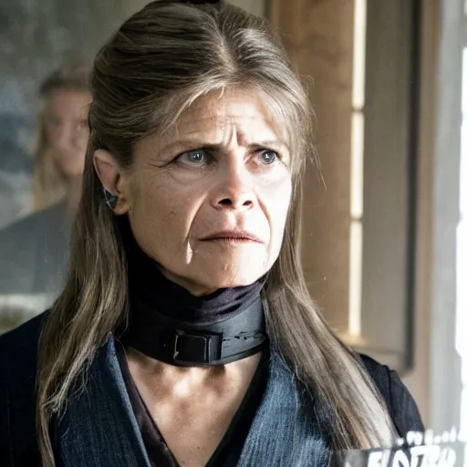 Image similar to linda hamilton as dolores in season 3 of westworld