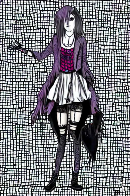 Prompt: Goth Goose in Hot Topic clothes in the style of Deviantart