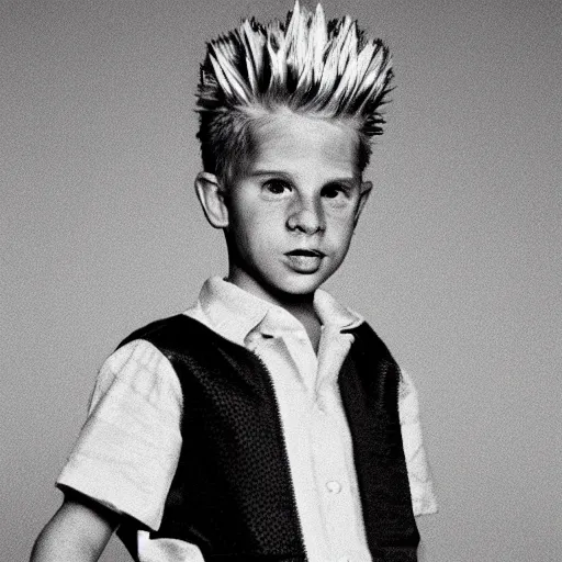 Prompt: a highly detailed photograph of Bart Simpson as a real human boy