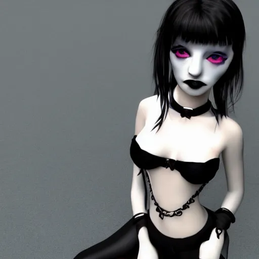 Image similar to Finally a goth 3d girlfriend