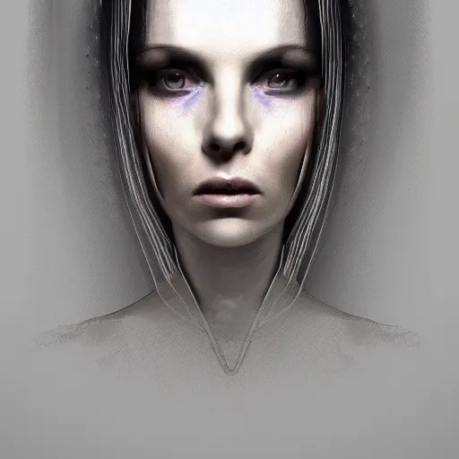 Prompt: portrait of a beautiful woman in the style of H.R. Giger