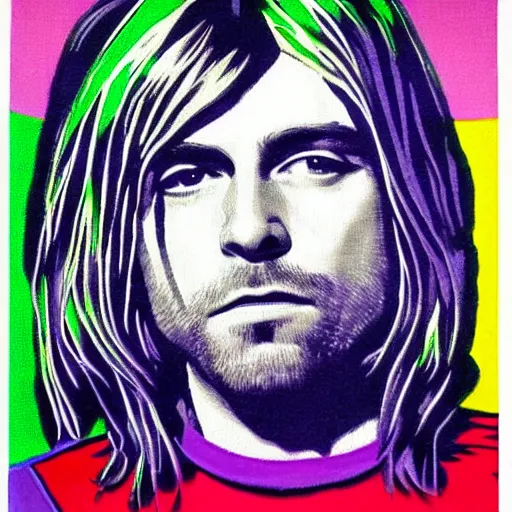 Image similar to kurt cobain op art,