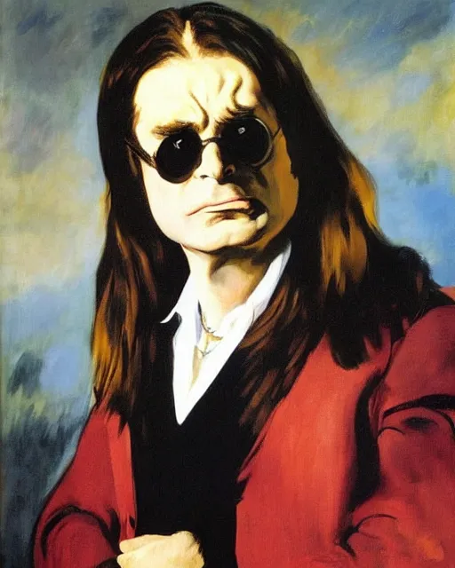 Image similar to ozzy osbourne portrait painted by edouard manet