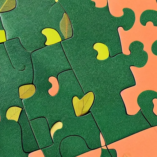 Image similar to trees with puzzle leaves