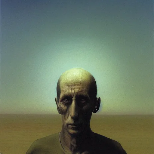 Prompt: ! dream portrait of porter robinson by zdzisław beksinski