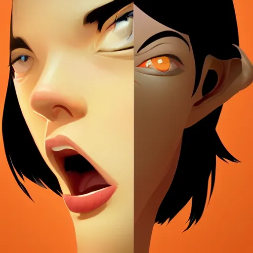 Image similar to face icon stylized minimalist mash, loftis, cory behance hd by jesper ejsing, by rhads, makoto shinkai and lois van baarle, ilya kuvshinov, rossdraws global illumination