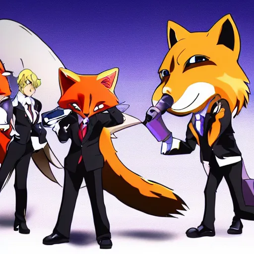 Prompt: the personificaiton of Fox News as an anime mascot