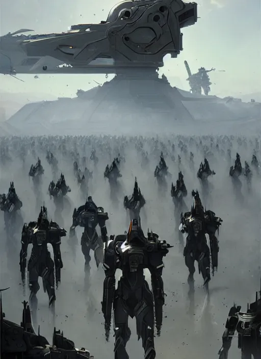 Image similar to epic futuristic muslim army and war machine highly detailed, digital painting, concept art, smooth, sharp focus, illustration, art by greg rutkowski