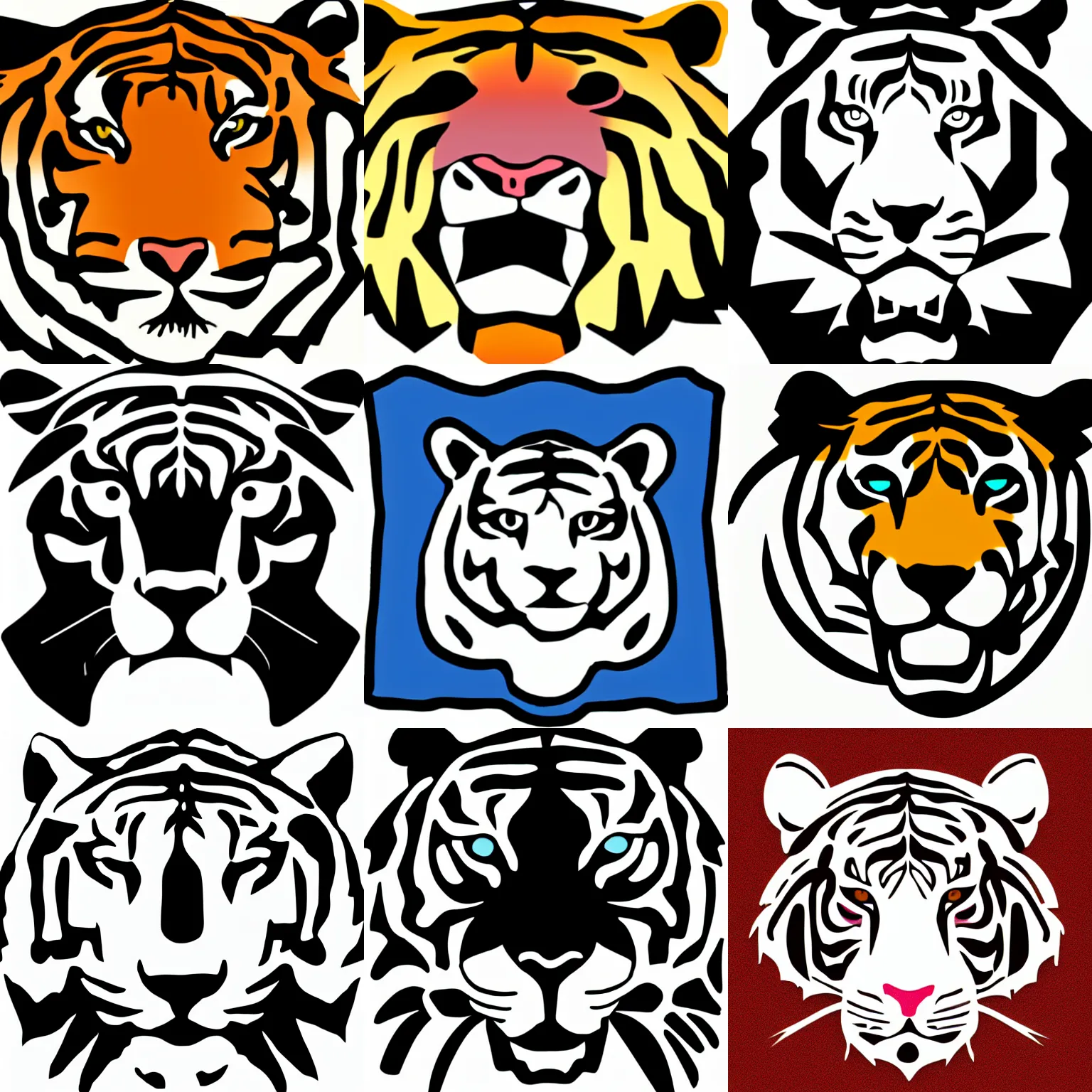 Prompt: abstract tiger logo clip art