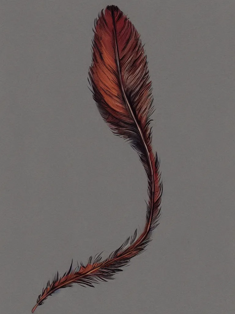 Prompt: feather by disney concept artists, blunt borders, rule of thirds