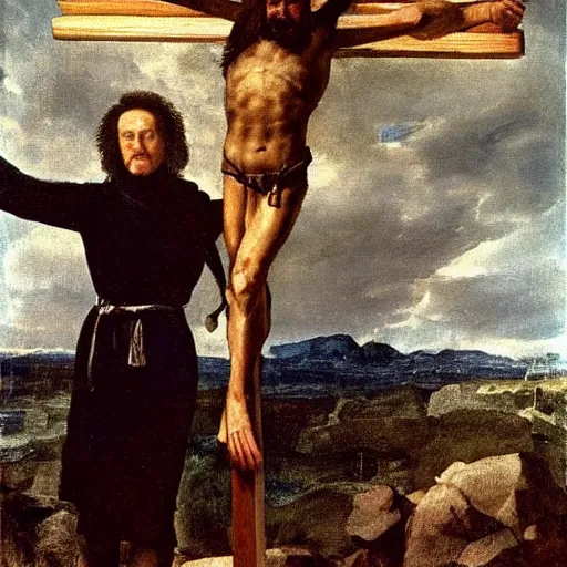 Prompt: donald trump crucified in the style of christ crucified diego velazquez