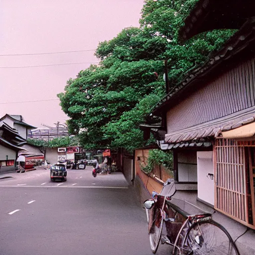 Image similar to a Fuji Pro 400H photograph of a japanese street